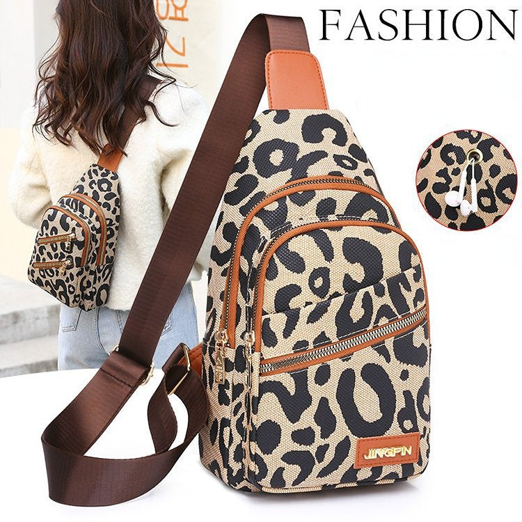 Wholesale Oxford Cloth Leopard Breast Bag